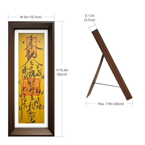 Auroak Framed 2026 Horse Feng Shui Decor Gift Wealth Luck Talisman Paper Present Handwritten Taoist Cultural Symbol for Wealth and Good Fortune Eastern Chinese Home Office Desktop Decoration 12.6