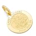 14k Yellow Gold Religious Saint Michael Medal Charm Pendant