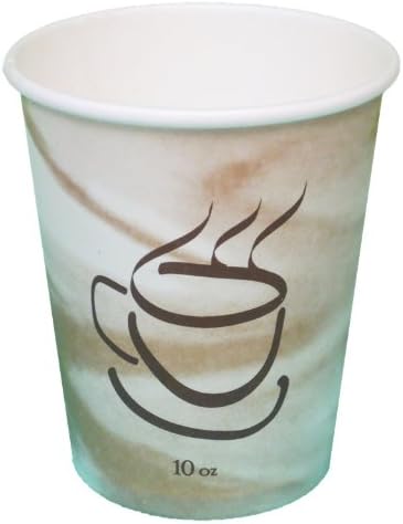 Gogo by crystalware PHCS102050CD Paper Hot Cups with Coffee Design, 10 oz. Capacity, Packed 20 Bags of 50 Cups (Pack of 1000)