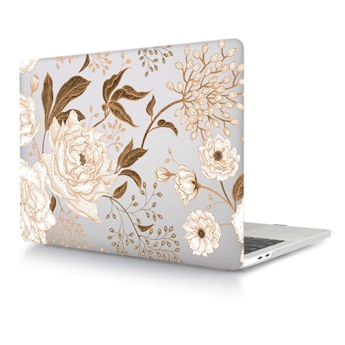 Funda Macbook Air 13 M1 A2337 A2179 A1932 carcasa dura de plástico Flor Dorada