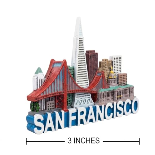 Imán de Resina Decorativo San Francisco Skyline 3x2.5 pulg miniatura 3