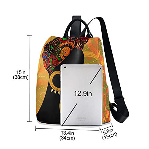 ALAZA Young Black Woman in Turban African Beauty Backpack for Daily Shopping Travel3