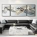 Extra Large Framed Modern Luxury Abstract Wall Art for Living Room, Set of 3 Minimalist Black White Gold Abstract Paintings Artwork for Walls, Big Art Prints Pictures for Hallway Dining Room Office Wall Decor