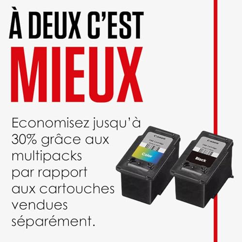 Canon PG-545XL/CL-546XL Cartouche Noire + Couleur XL + Pack de 50 feuilles papier photo PP-201 10x15cm (Emballage plastique), 2421U95