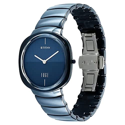 Titan Edge Squircle Blue Dial Analog Ceramic Strap Watch for Men-NS1841QC04 - Image 2