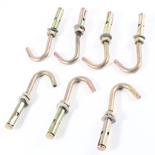 Aexit 7 Pcs Nuts Metal Expansion Anchor Fastner Bolt Open Cup Hook M7 Panel Nuts x 8mm
