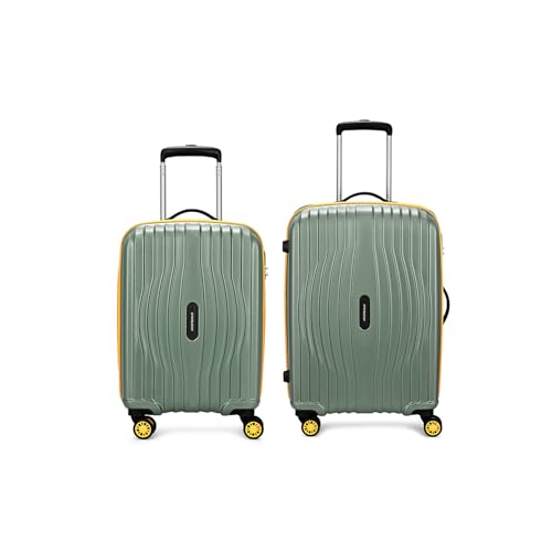 Image of Aristocrat Vortex Plus | Set of 2 Trolley Bag, 55+65 Cm, Small+Medium Hardside Luggage | 8 Wheels, Combination Lock | Polycarbonate | 3 Year International Warranty | Thyme Green