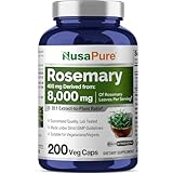 NusaPure Rosemary Capsules | 20:1 Extract, 400 mg Equivalent to 8,000mg | 200 Veggie Caps | Non-GMO