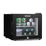 Subcold Aire20-G LED Mini Fridge | 20L Table Top Model | Quiet Frost Free Fridge for Bedrooms & Hotels | Lockable with Glass door & interior LED light (Black)