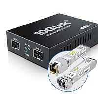 10Gtek SFP+ Media Converter G0200-SFP (Kit #33), 10GBase-T Reach 30 Meters, SFP+ LR Module, 10 km, SMF, 1310 nm