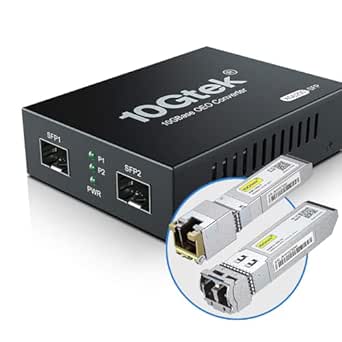 10GbE SFP+ Media Converter with Fiber to 10G Copper UTP Ethernet, 10km Reach, Includes SFP+ LR Module and Transceiver