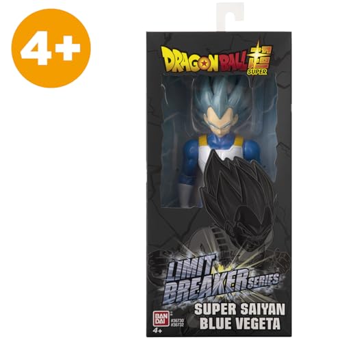 BANDAI - Dragon Ball Super - Figurine Géante Limit Breaker 30 cm - Super Saiyan Vegeta Blue - Licence Officielle Dragon Ball - Grande Figurine Vegeta articulée - Jouet Enfant 4 Ans et + - 36732