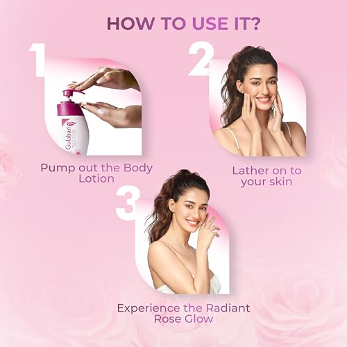 Image of Dabur Gulabari Moisturizing Body Lotion - 1230ml (Pack of 3 x 410ml) | For Dry & Dull Skin | Made with 100% Organic Rose Oil | Dermatologically Tested & Paraben Free