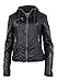Produktbild Lederjacke Damen Neila Biker Style - Premium Lamm Kapuze (XL, Schwarz)