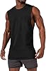 Runcati Men's Sleeveless Tank Tops Crewneck Solid Loose Fit Shirt Black XL #1