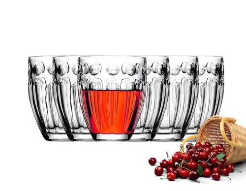 Image of Premium 350 ML Water & Juice Drinking Glasses Set of 6 Vintage Glassware Set for Juice, Cocktail, Mocktail,Whisky All Beverages Everyday Uses for Gift (6, MT-13)