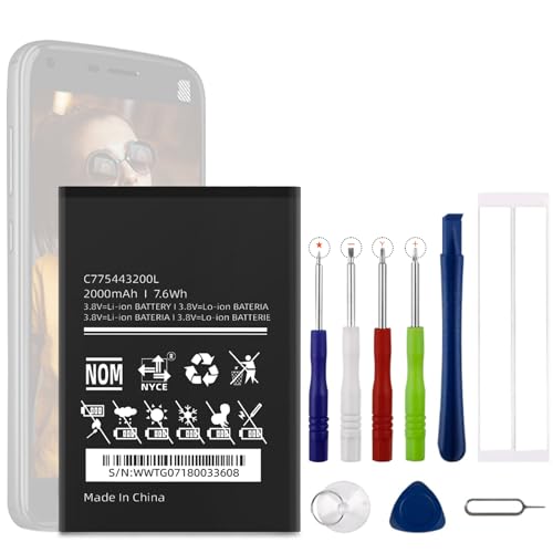 Vvsialeek C775443200L Replacement Battery Compatible with BLU C5L C050 with Toolkit