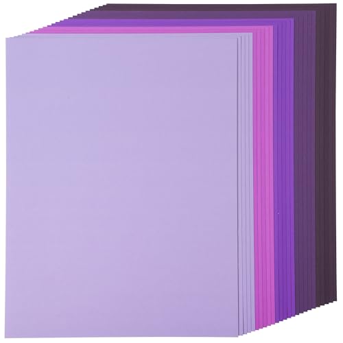 25 Sheets 5 Purple Colors Cardstock Paper 8.5 X 11 Doubled-sided Card Stock 92lb/250gsm Heavy Weight Thick Craft Construction Paper for Scrapbooking DIY Cards Making Party Decor Printer UAP13MXPR25