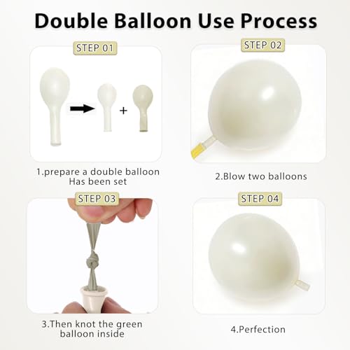 Image of Blocesa Black Gold White Balloons Arch Kit, Double Stuffed, Latex, Party. | Black, chrome gold, pearl white sand ivory balloons. Perfect for weddings, birthdays, events, New Year's parties decor.