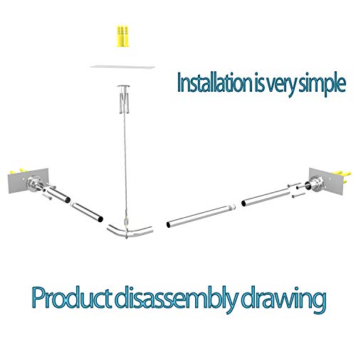 Quany Life Stretchable Corner Shower Curtain Rod - Easy Assemble 304 Stainless L Shaped 32-43" X 32-43"With Ceiling Support,For Bathroom Bathtub, Clothing Store,Private Space（Free Curtain Hook ） #TOP3