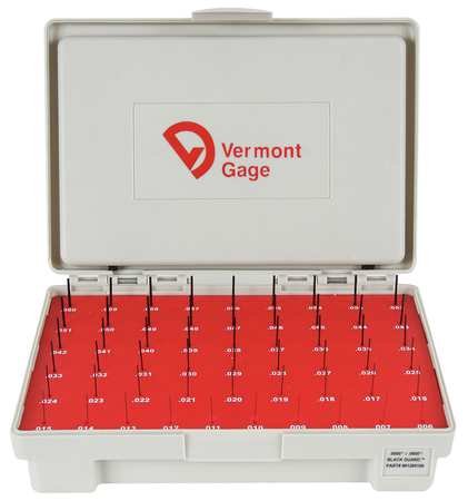 Pin Gage Set, Minus, 0.006-0.060 In, Black