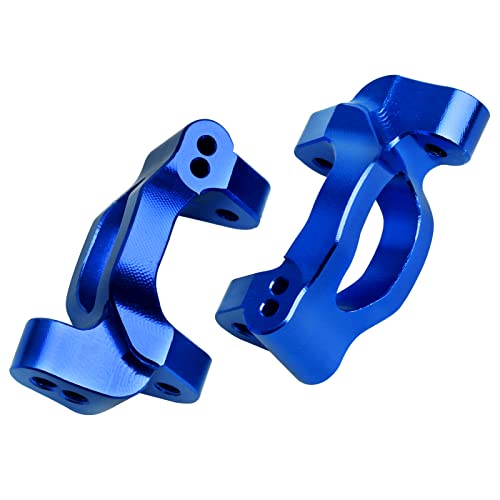 Image of Aluminum Steering Blocks Caster Steering Block Stub Axle Carriers Knuckles Set Upgrades for 1 /18 Traxxas LaTrax Teton Desert Prerunner Rally SST, Replace Parts 7532 7552X (Blue)