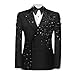 Olibexley Men's 2 Piece Double Breasted Suits Slim Fit Tuxedo Jacket and Dress Pants Set for Wedding Business Prom Suits (US, Alpha, X-Large, Regular, Regular, Black)