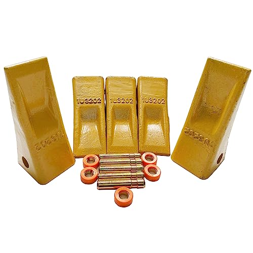 BDI Wear Part 5Pack 1U3202 Excavator Bucket Teeth 1U3202 Bucket Tooth w/Pins 8E6208 and Retainers 8E6209 Compatible with Cater-Pillar Back-Hoe and J200 Series Excavator