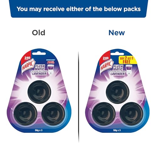 Image of Harpic 150 gm - Lavender, Flushmatic In-Cistern Toilet Cleaner Blocks | Toilet Flush Cleaner Balls (Pack of 2)