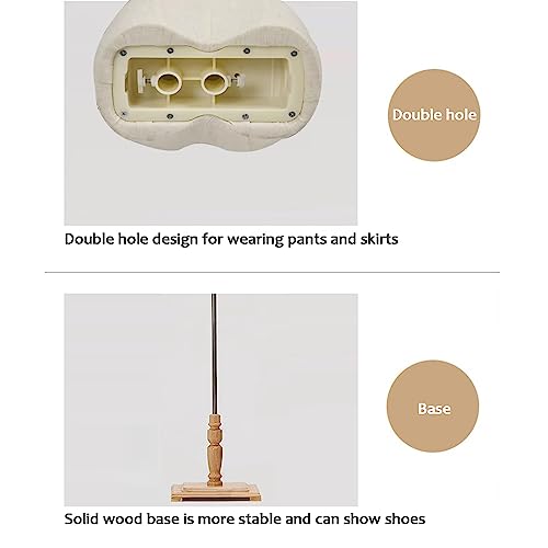 Mannequin Dress Form Torso, Wood Stand And Head, Mannequin For Clothes Display, Height Adjustable 51"~73" For Boutique Female Clothing Store #TOP3