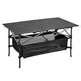 PALAY® Mesa de Camping Plegable Ligera de Aluminio Enrollable con Bolsa de Transporte, Compacta y Resistente, Ideal para...