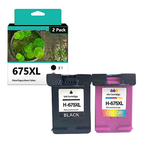 Tinta Y Tóner, Office Product AZIZAT Cartuchos de Tinta 675xl Reemplazo para HP 675 675xl Cartucho de Tinta Compatible para HP OfficeJet 4000 4400 4575 K710A 4500 ADV Impresoras Combo Pack