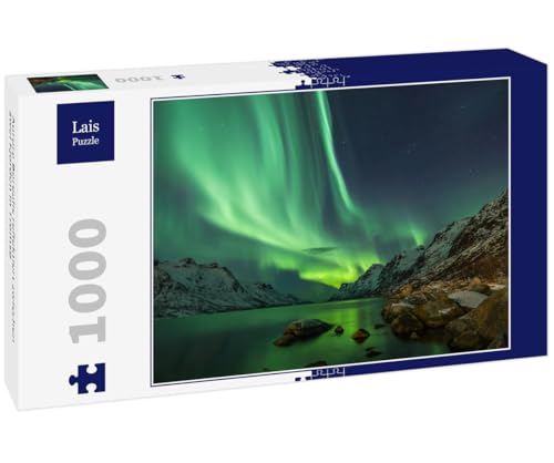 Lais Puzzle Aurora Boreal reflejada Entre Dos fiordos en Tromsø 1000 Piezas