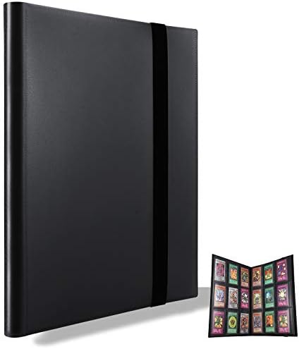 MUROAD Premium 9 Pocket Sammelalbum, Sammelkartenalben mit 360 Kartenkapazität, Kartenhalter für Pokemon, YuGiOh usw (Schwarz)