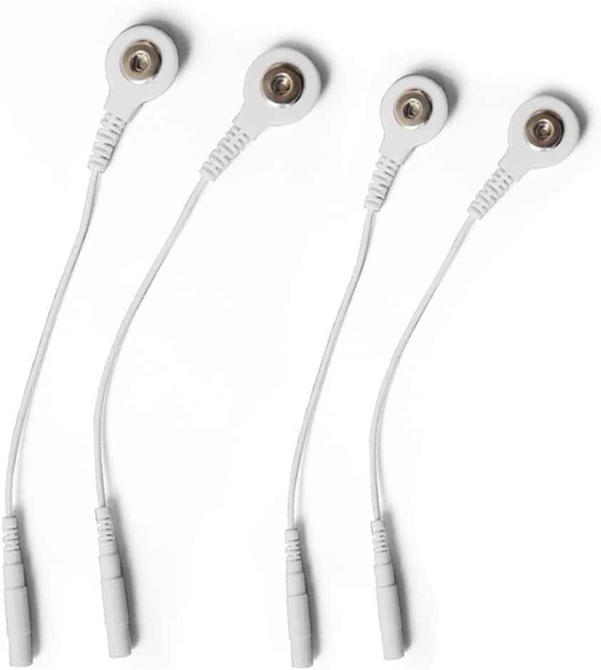 4 Pcs Electrode Lead Wire Adapters, Convert 2mm Pin to 3.5mm Snap - Compatible with TENS EMS Units