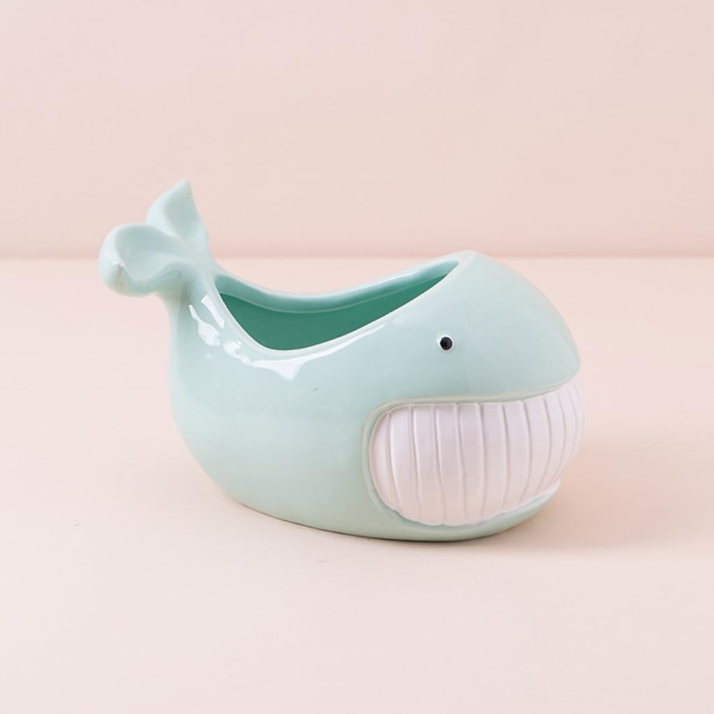 Stampo in silicone flessibile a forma di balena, per vasi di piante grasse, adatto per casa e ufficio