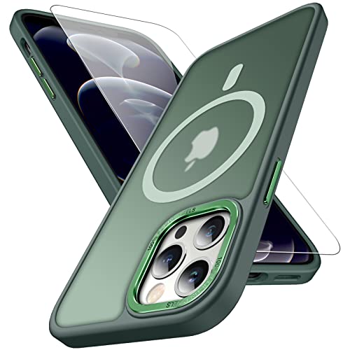 DOSNTO Armadura Funda para iPhone 12/12 Pro [Aleación Elevada para Protección de la Cámara] Case Translúcido Mate Magnética a Prueba de Golpes de Militar, Rasguño Delgado Antihuellas