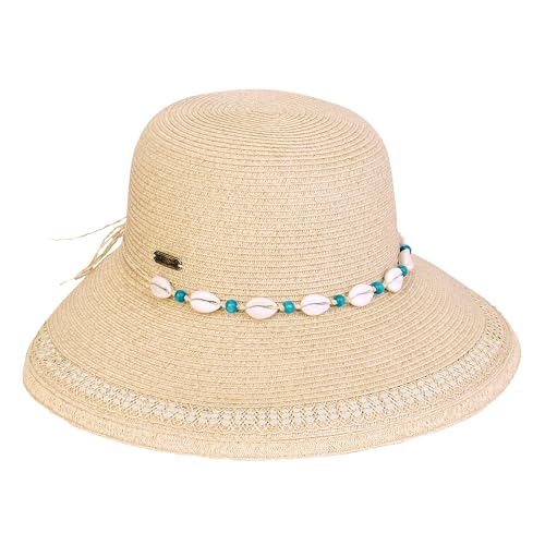 Sombrero beige sin espalda de trenzado de papel Sun N' Sand