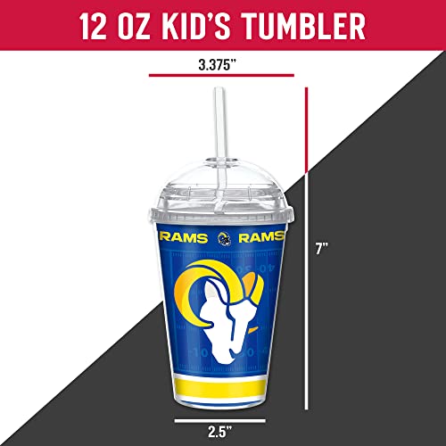 Image of Rico Industries NFL Football Rookie of The Year 12oz Acrylic Tumbler, Youth Tumbler with Swirly Straw