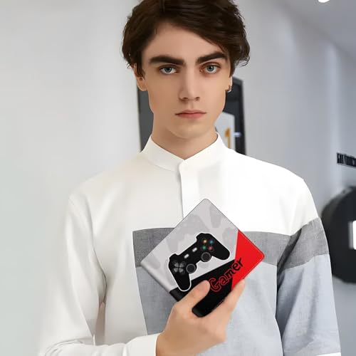 Image of EXXBYELI Gamer Gifts for Boys Wallet Gamepad Leather Wallets Credit Id Card Cash Holder Black Rfid Blocking Zipper Cute Cool Funny Aesthetic Gaming Wallets Gifts for Gamers Men Boys Teenager