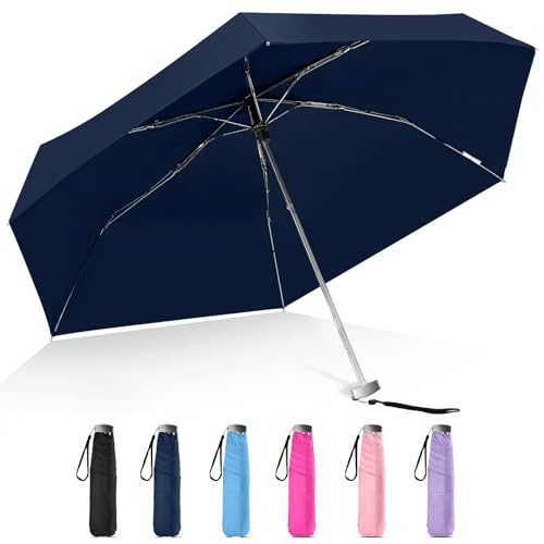 Lejorain Compact Slim Umbrella for Travel - Pocket Folding Flat Lightweight Umbrella Compact Mini Waterproof Small For Travel Adults Paraguas