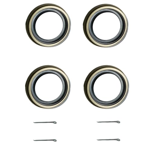 4-Pack Double Lip Grease Seals with Cotter Pins, Fits 3,500 lb Trailer Axles, 1.719" ID x 2.565" OD, Replaces Dexter 010-019-00, Lippert 122087, #84 Spindle Compatible
