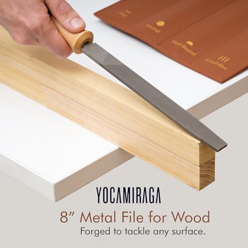 YOCAMIRAGA 15Pcs Metal File Set, 5Pcs Metal Files for Wood and Metal & 10Pcs Needle File Set for Sanding Work with Synthetic Leather Roll-Up Tool Pouch. - Image 5