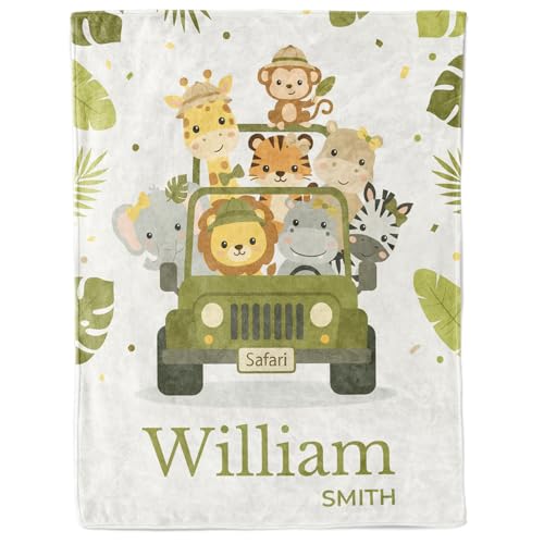 Image of Personalized Baby Blanket for Girls, Custom Floral Baby Blanket with Name, Soft & Fuzzy Newborn Receiving Blankets for Toddler, Customized Baby Gifts for Birthday Baby Shower