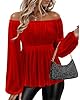 Bebonnie Velvet Off The Shoulder Tops for Women: P... #4