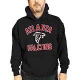 Team Fan Apparel NFL - Sudadera con capucha Gameday para adultos, mezcla de poliéster y algodón, mantente caliente y representa a tu equipo con estilo (Atlanta Falcons, negro, talla M adulto)