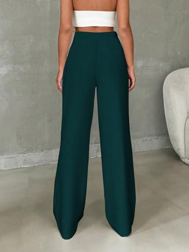 Image of Toochki Trousers for Woman Pants Women's Formal Office Korean | Black Track Pant | Straight | Cotton Spandex Stretchable Trouser | High-Waisted Bottom Wear