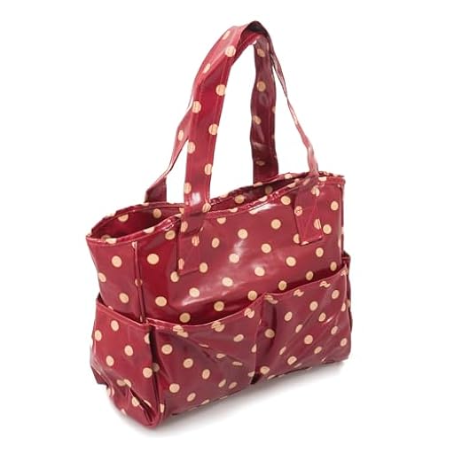 Hobby Gift Bolsa artesanal exclusiva, bandolera, bolsa de tejer, almacenamiento de hilo, mochila escolar, 13 x 36 x 31cm, lunares rojos | Ya disponible en tu tienda friki favorita! En mundofriki.es!