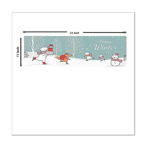Image of DARSHANAM WORLD Beatiful Designer Ac Cover / / Cutest Printed Air Conditioning Dust Cover For Indoor & All Type AC Split Covers / / Colorfull Folding Designer Ac Cover (Sweet Happy Winter 1 Ton)