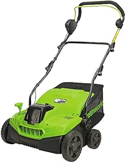 Greenworks GD40SC36 Cordless Lawn Scarifier Aerator and Lawn Rake with Brushless Motor, 3900 rpm, 36cm Working Width, 5 Depths, 45L Collection Box WITHOUT 40V Battery & Charger, 3 Year Guarantee